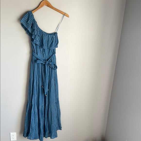 KARINA GRIMALDI Dafne One Shoulder Maxi Dress in Blue Small - Picture 2 of 15